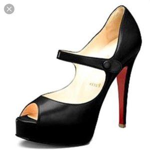 CHRISTIAN LOUBOUTIN Peep Toe Mary Jane Shoes